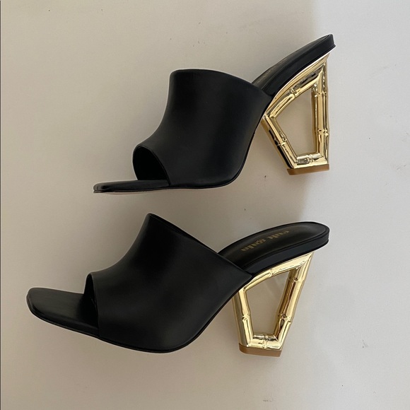 NWOB Cult Gaia Astaea Sandals Women's Black Open Toe Slip On bamboo-style - Picture 13 of 17